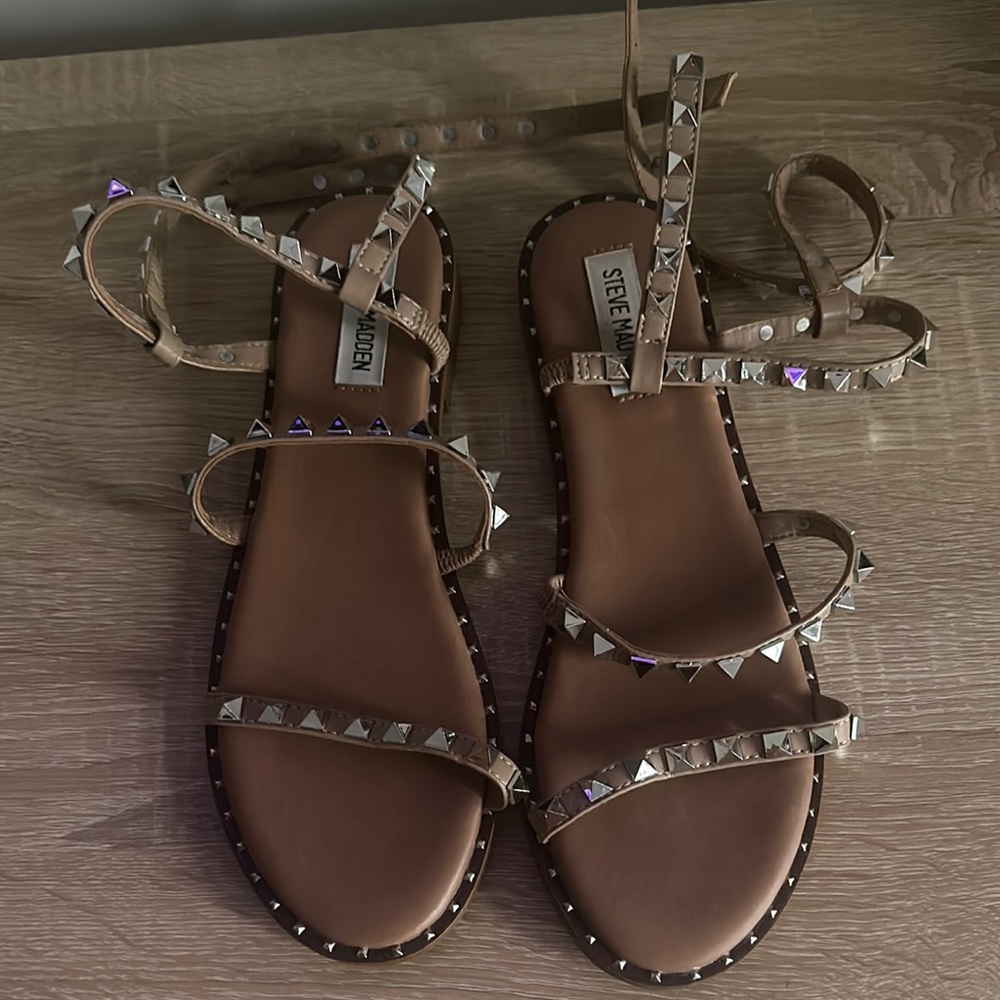 Steve Madden Tan Studded Women's Sandals